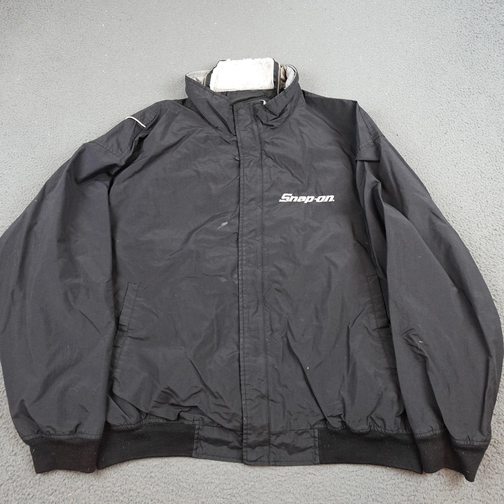 Snap-on Jacket Mens 2XL Black Nylon Bomber Full Zip Insulated Work Lined Pockets